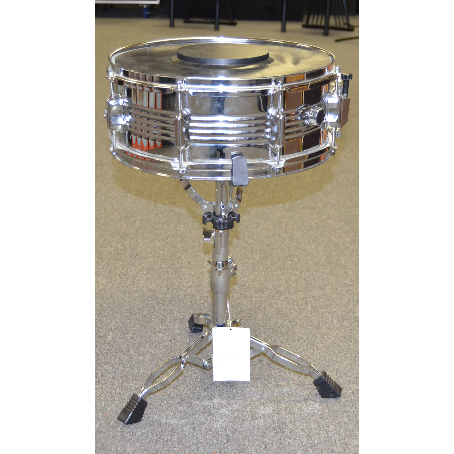 Metal 6" Snare Drum With Heavy Duty Stand and Practice Pad The Guitar