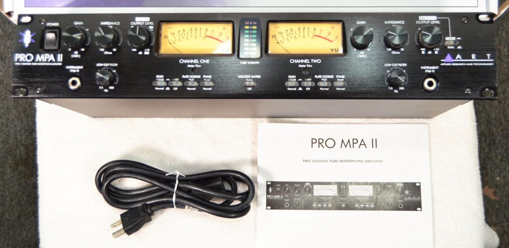 ART Pro MPA II 2 Channel Tube Microphone Amplifier Used The