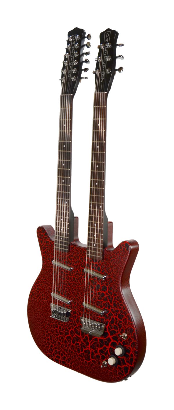 Danelectro - 6/12 Double Neck Electric Guitar - Red Crackle Finish - Image 8