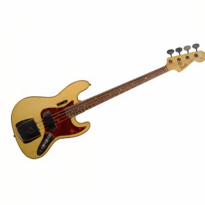 Fender - 1966 Vintage Jazz Bass Custom Color Olympic White Matching Headstock w/ OHSC - Used