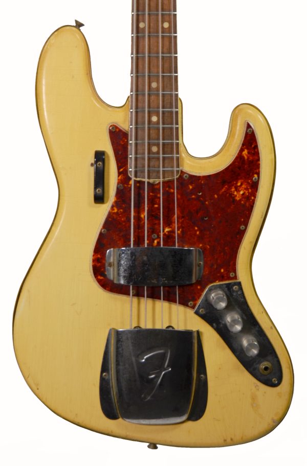 Fender - 1966 Vintage Jazz Bass Custom Color Olympic White Matching Headstock w/ OHSC - Used - Image 2