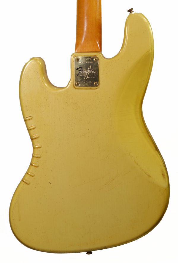 Fender - 1966 Vintage Jazz Bass Custom Color Olympic White Matching Headstock w/ OHSC - Used - Image 6