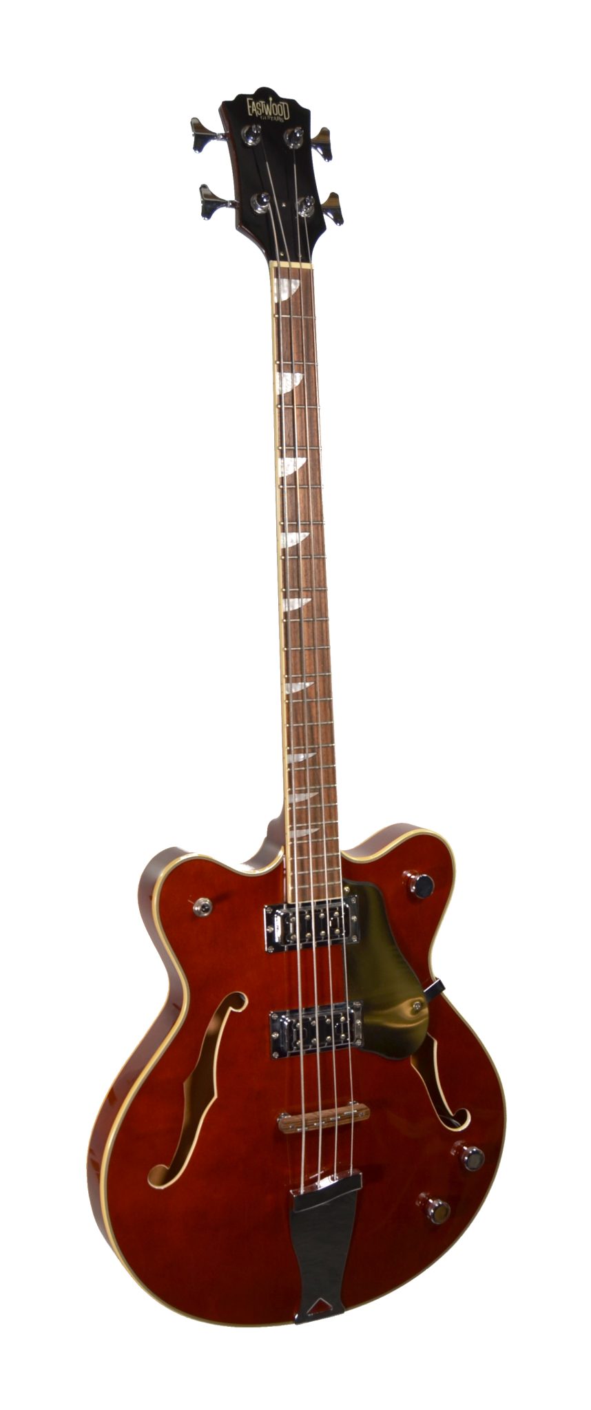 Eastwood Guitars - Classic 4 - Walnut Finish 4 String Semi Hollow Bass Guitar - Used - Image 8